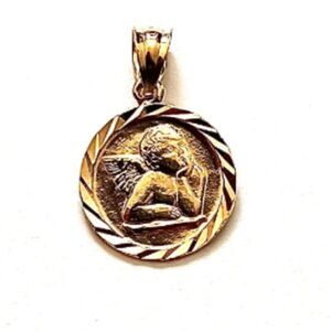 14k solid gold baby angel pendant | Real Gold Religious Jewelry | gift | Angel |